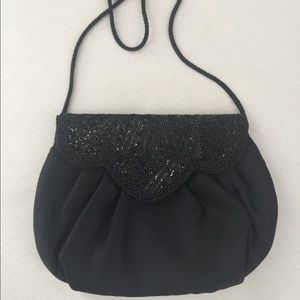 🥰Black Silk & Beaded Cocktail Purse🥰
